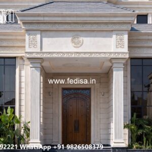 Classic Villa Front Elevation Design Balcony Railing Design For House Front No-11872