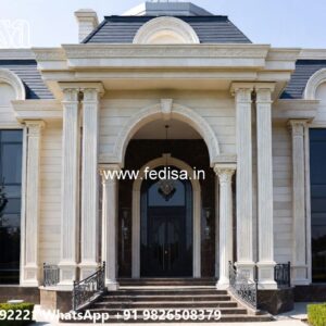 House With Columns Exterior House Border Design No-11894