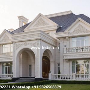 Marble Flooring Villa Design Round House Design No-11979