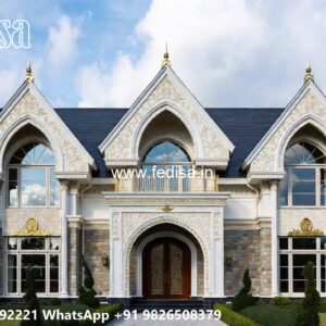 Classic Front Elevation Underground House Design No-12014